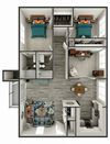 2 bedroom 2 bath floor plan D 2 bedroom 2 bath floor plan D at Glen at Lakewood, Colorado, 80228